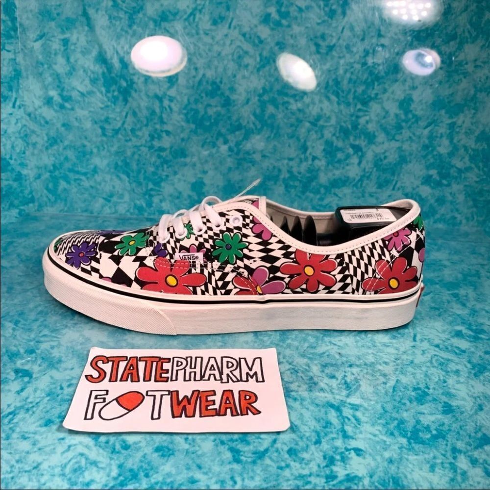 Vans Authentic 'Floral Checker' Men’s Low Top Skate Shoes - Picture 4 of 4